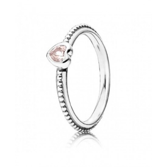 Pandora Ring-Silver Synthetic Pink Sapphire Heart Jewelry