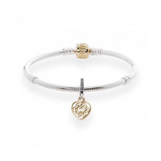 Pandora Bracelet-Magnificent Heart Complete Jewelry Factory Online