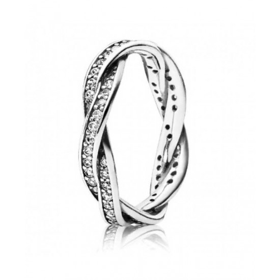 Pandora Ring-Silver Cz Braided Jewelry