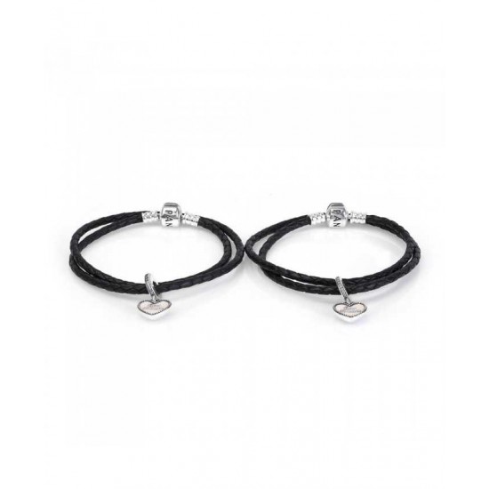 Pandora Bracelet-Best Friends Double Leather Complete Store No Tax