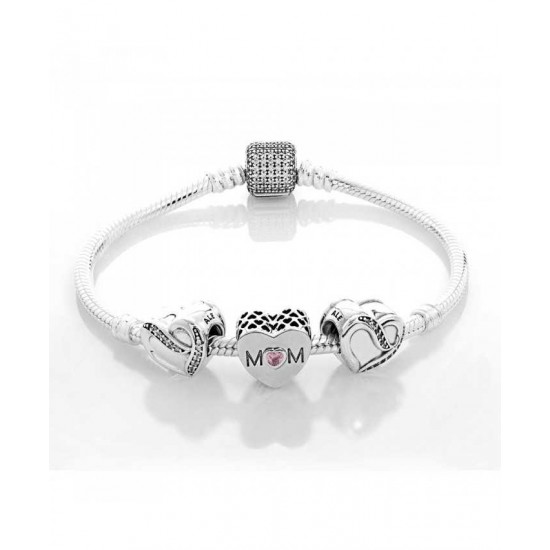 Cheap Pandora Bracelet-Silver Mothers Love Complete Jewelry