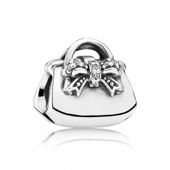 Pandora Charm-Silver Cubic Zirconia Sparkling Handbag Jewelry