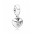 Pandora Charm-Silver Cz Pink Enamel You Me Heart Dropper Jewelry