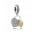 Pandora Charm-Silver 14ct Gold Cubic Zirconia Love Locks Pendant Jewelry