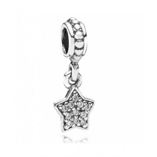 Pandora Charm-Silver Cubic Zirconia Star Jewelry