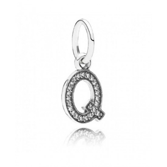 Pandora Charm-Sparkling Alphabet Q Pendant Jewelry