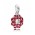 Pandora Charm-Oriental Bloom Red Enamel Flower Sterling Silver Drop Jewelry