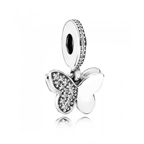 Pandora Charm-Silver Cubic Zirconia FlutteRing Jewelry
