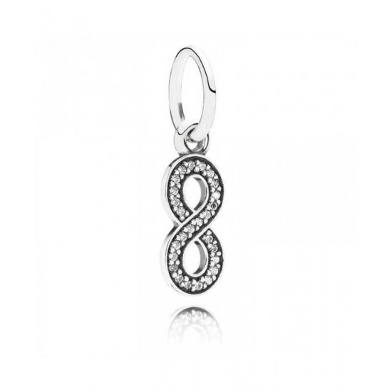 Pandora Charm-Silver Cubic Zirconia Infinity Dropper Jewelry