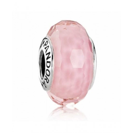 Pandora Bead-Sterling Silver Pink Faceted Murano Glass Jewelry