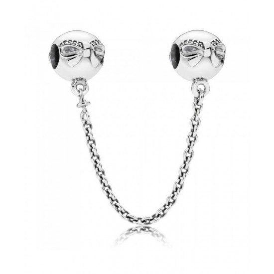 Pandora Safety Chain-Silver Bow Jewelry
