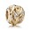 Pandora Charm-14ct Gold Cubic Zirconia Openwork Feather Jewelry