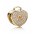 Pandora Charm-14ct Gold Cubic Zirconia Pave Padlock Jewelry