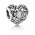 Pandora Charm-Silver April Birthstone Signature Heart Jewelry