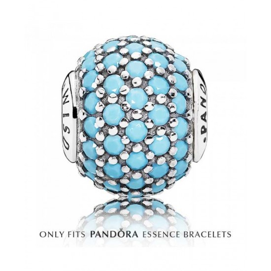 Pandora Charm-Essence Silver Turquoise Crystal Wisdom Jewelry