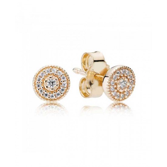 Pandora Earring-14ct Gold Radiant Elegance Jewelry