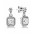 Pandora Earring-Silver Cubic Zirconia Square Jewelry