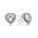 Pandora Earring-Silver Cubic Zirconia Heart Stud Jewelry