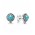 Pandora Earring-Silver December Birthstone Turquoise Stud Jewelry