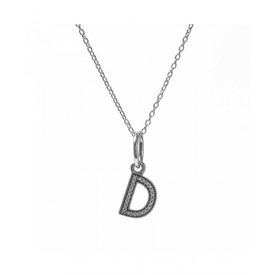 Pandora Necklace-Sparkling Alphabet D Jewelry