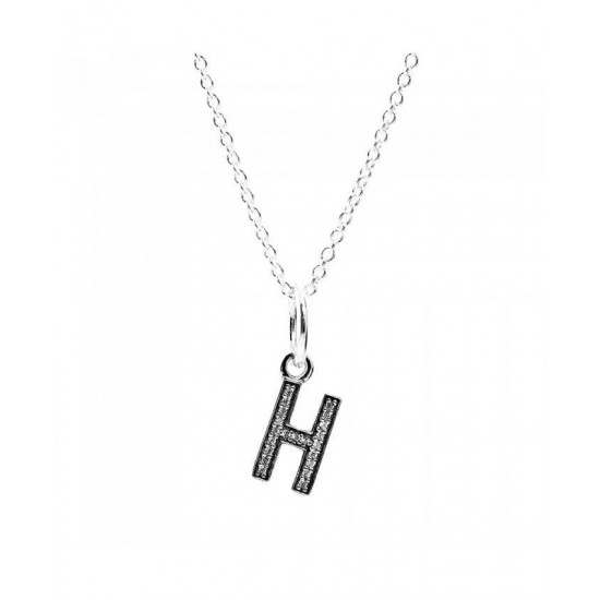 Pandora Necklace-Sparkling Alphabet H Jewelry