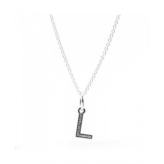 Pandora Necklace-Sparkling Alphabet L Jewelry