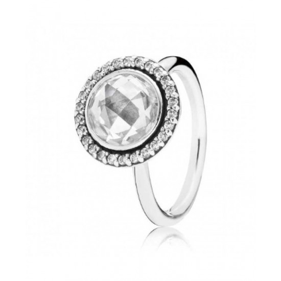 Pandora Ring-Silver Clear Faceted Cubic Zirconia Jewelry