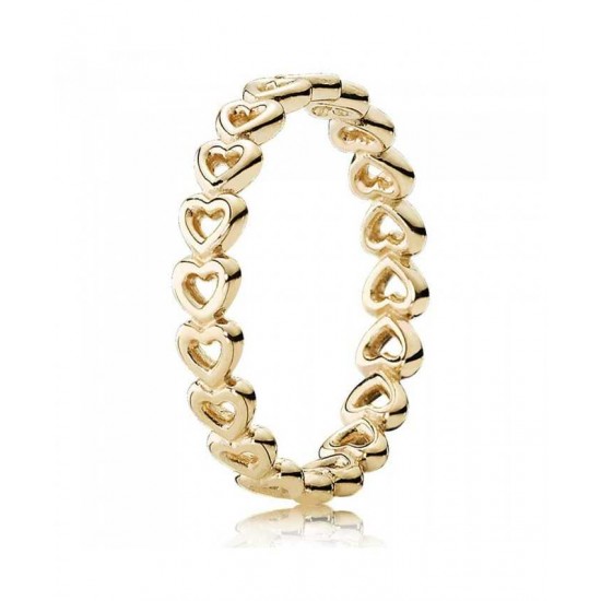 Pandora Ring-14ct Gold Open Heart Band Jewelry