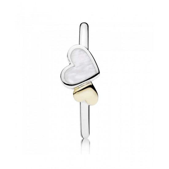 Pandora Ring-Silver 14ct Gold Luminous Hearts Jewelry